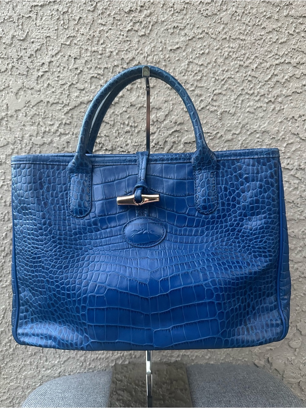 Roseau collection Croc-Embossed Leather Top-Handle Tote w/dustbag